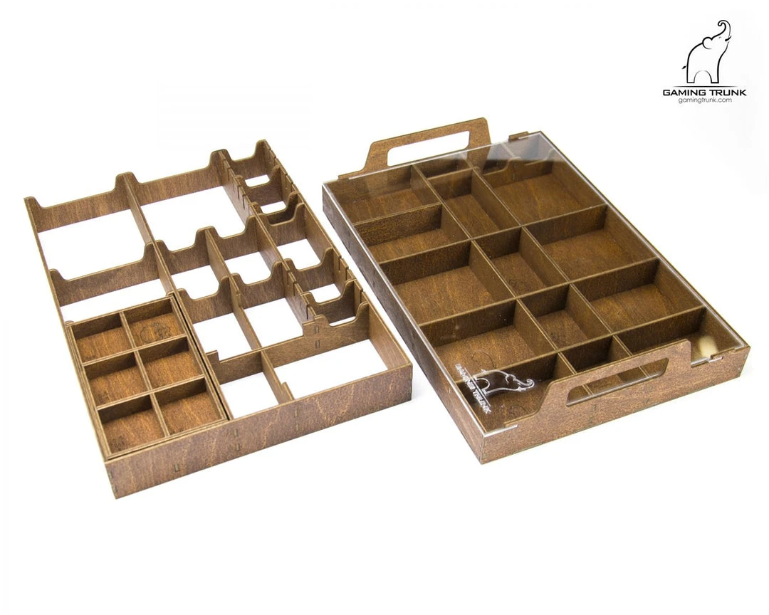 Gaming Trunk - Cave Organizer For Caverna (Walnut) 2 Gaming Trunk - Cave Organizer For Caverna (Walnut)