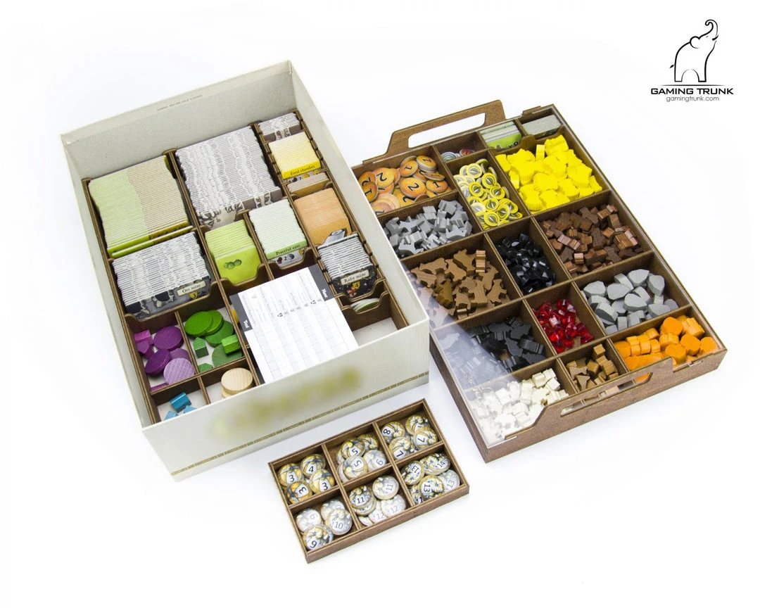 Gaming Trunk - Cave Organizer For Caverna (Walnut) 1 Gaming Trunk - Cave Organizer For Caverna (Walnut)