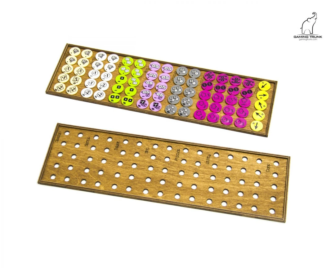 Gaming Trunk - Galactic Roll Organizer For Roll For The Galaxy (Walnut) 5 Gaming Trunk - Galactic Roll Organizer For Roll For The Galaxy (Walnut)