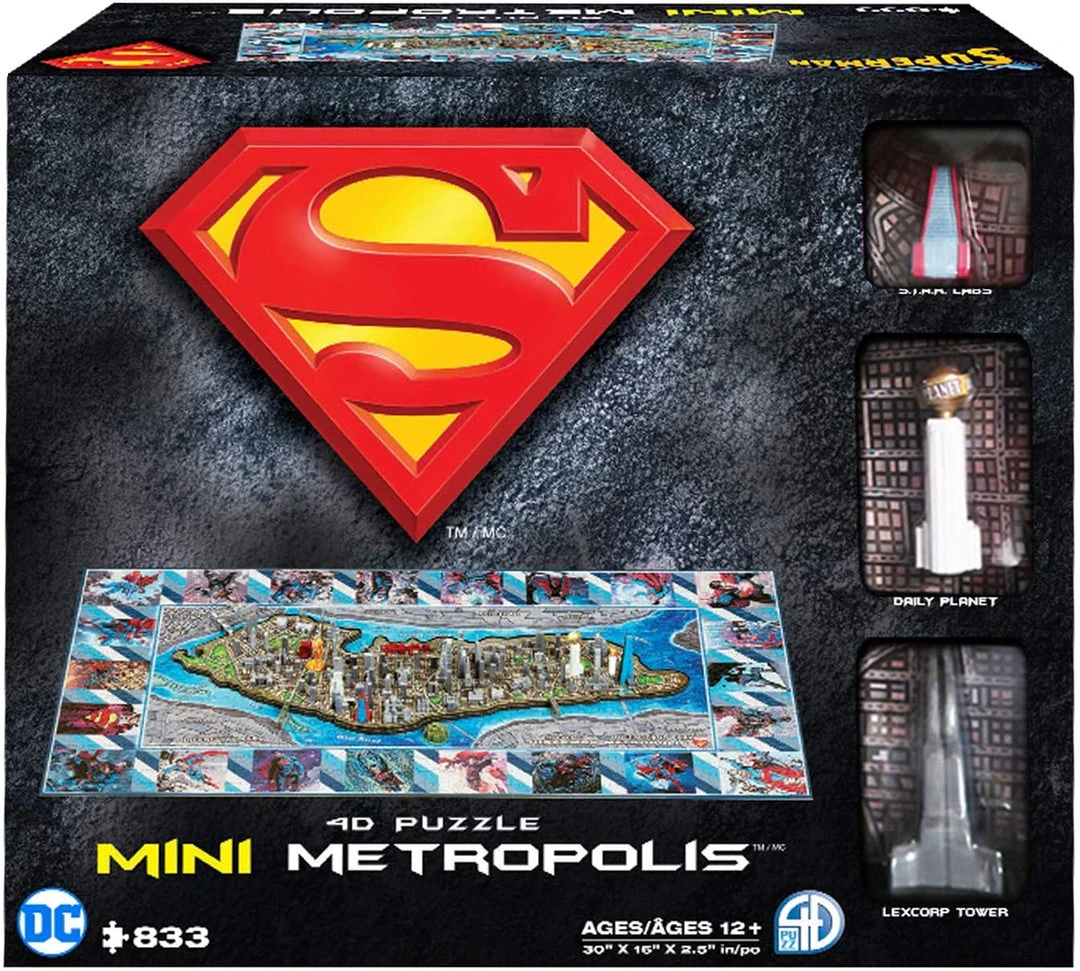 Puzzle - 4D Cityscape - Superman Mini Metropolis (833 Pieces) (Minor Damage) Clearance Sale 1 Puzzle - 4D Cityscape - Superman Mini Metropolis (833 Pieces) (Minor Damage) Clearance Sale