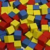 MeepleSource Accessories 150-Piece Set Of Mixed 8mm Cubes (Red, Yellow, And Blue)