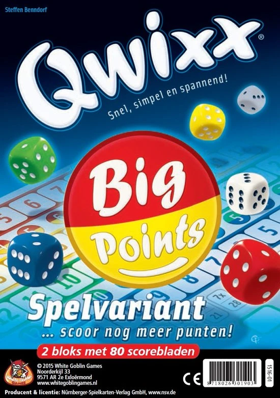 White Goblin Games Qwixx: Big Points (Import) Board Games 1 White Goblin Games Qwixx: Big Points (Import) Board Games