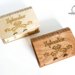 Gaming Trunk - Splendid Box For Sleeved Cards, For Splendor Plus Nobles Promo Tiles Case (Walnut)