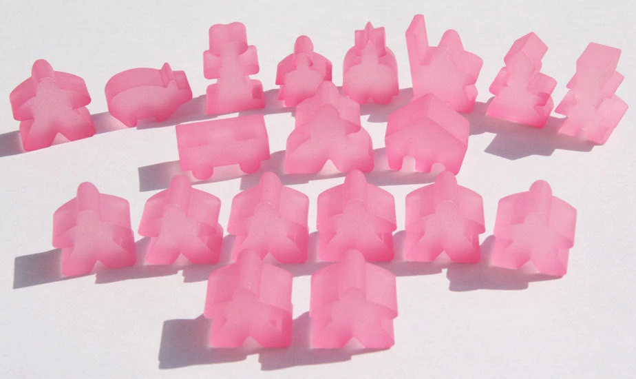 Hans Im Glück Carcassonne: Meeple - Complete Toy Figure Set (19 Pieces) (Frozen Pink) 1 Hans Im Glück Carcassonne: Meeple - Complete Toy Figure Set (19 Pieces) (Frozen Pink)