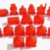 Hans Im Glück Import Games Carcassonne: Meeple - Complete Toy Figure Set (19 Pieces) (Frozen Red) (Import)