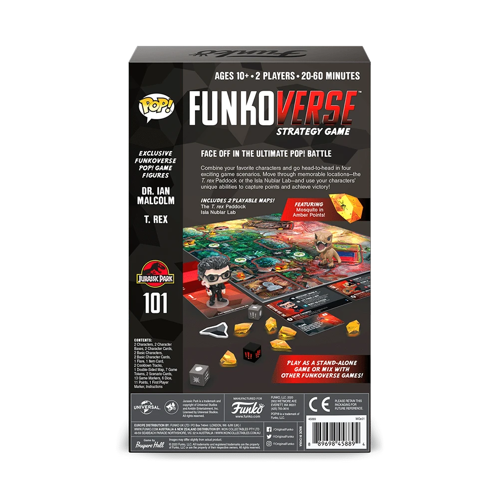 Funko Games Funkoverse Strategy Game: Jurassic Park 101 Board Games 2 Funko Games Funkoverse Strategy Game: Jurassic Park 101 Board Games