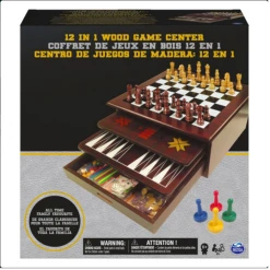 Spin Master Ltd. Deluxe Wood Box - 12 In 1 Game Collection Board Games