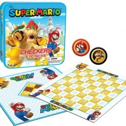 The Op Board Games Checkers & Tic Tac Toe - Super Mario Vs. Bowser