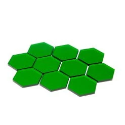 The Broken Token Broken Token - Transparent Green 34mm Hex Tiles (10)