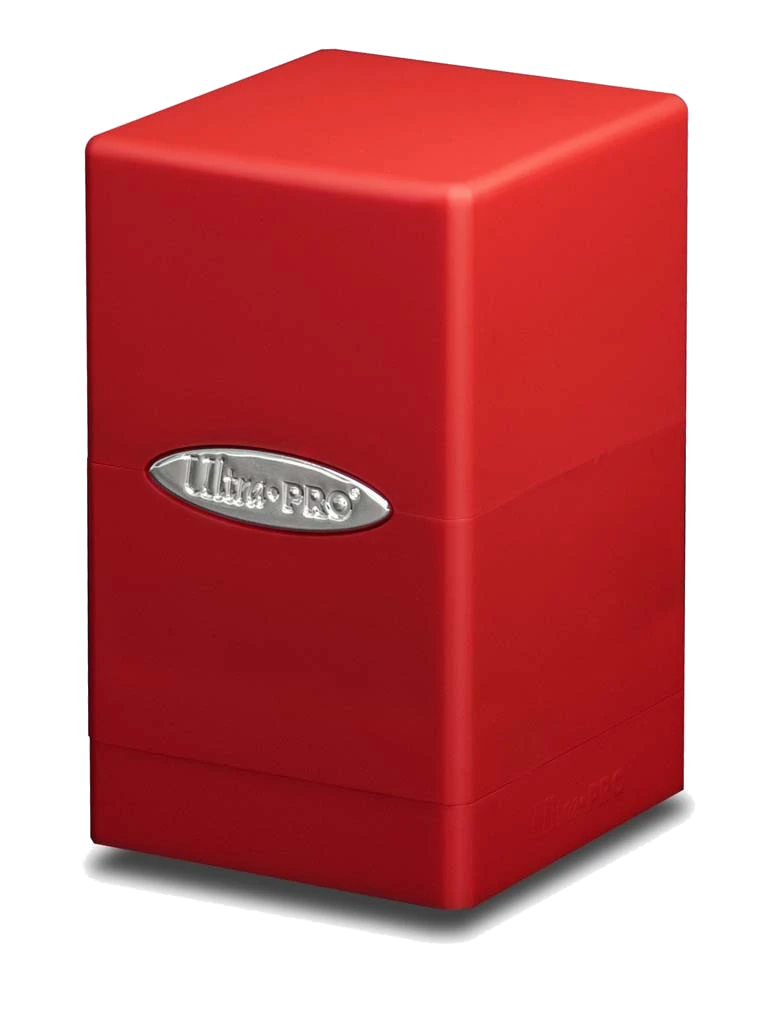 Deck Boxes Ultra Pro Satin Tower Deck Box - Apple Red 1 Deck Boxes Ultra Pro Satin Tower Deck Box - Apple Red
