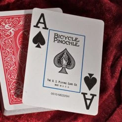 Board Games Bicycle Playing Cards - Pinochle Jumbo Index (Red)