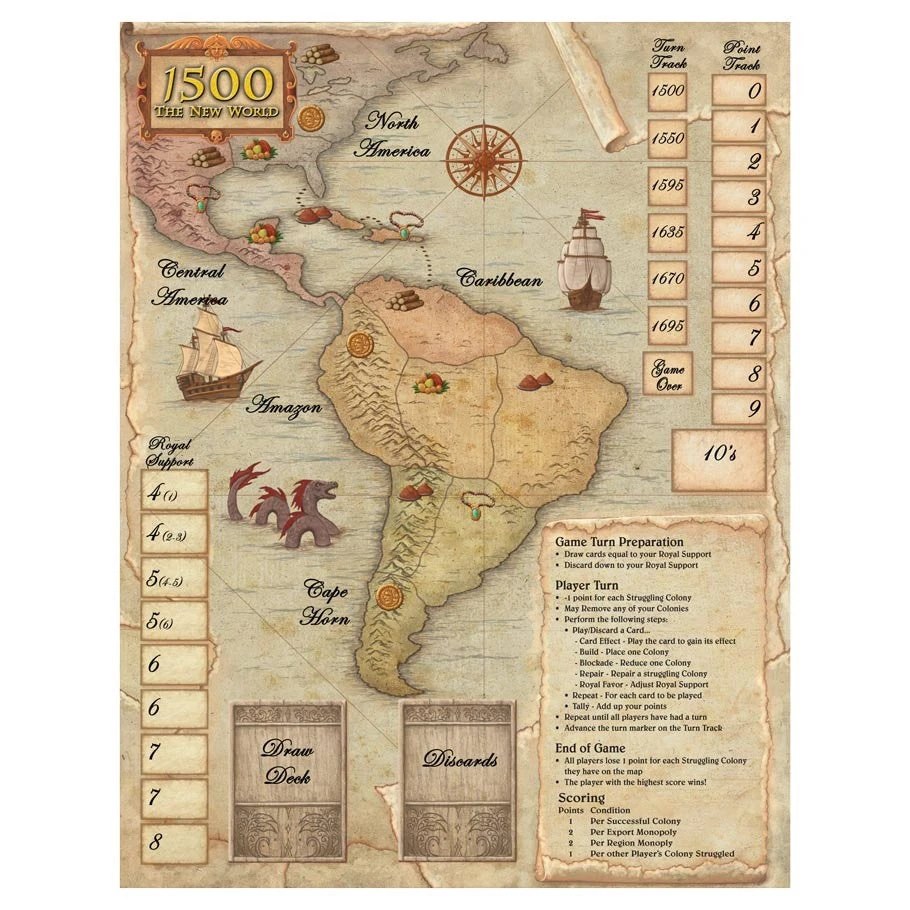 Dan Verssen Games (DVG) 1500: The New World - Neoprene Mat Board Games 1 Dan Verssen Games (DVG) 1500: The New World - Neoprene Mat Board Games