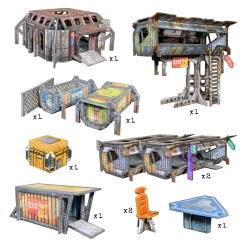 Battle Systems Ltd Battle Systems Scifi Terrain Trader Encampment Core Set (Import) 14 Battle Systems Ltd Battle Systems Scifi Terrain Trader Encampment Core Set (Import)
