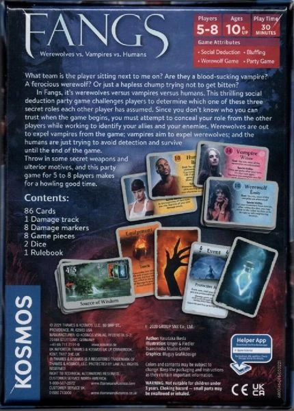 KOSMOS Fangs: Werewolves Vs Vampires Vs Humans Board Games 2 KOSMOS Fangs: Werewolves Vs Vampires Vs Humans Board Games