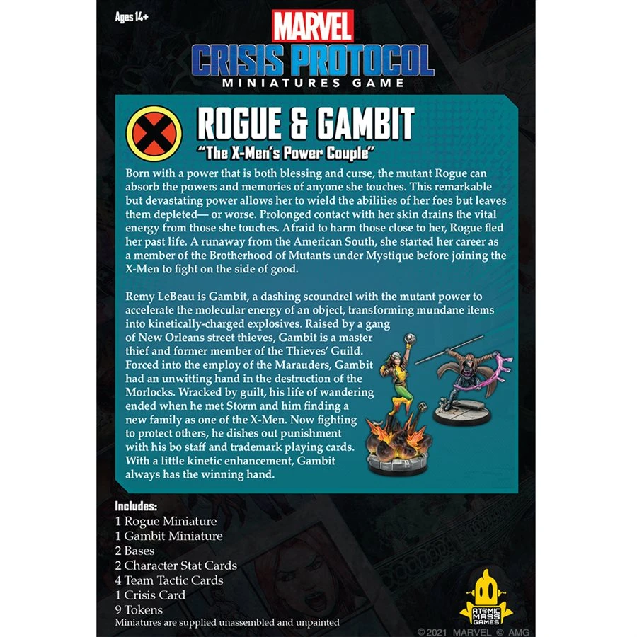 Atomic Mass Games Board Games Marvel: Crisis Protocol - Rogue & Gambit Character Pack 4 Atomic Mass Games Board Games Marvel: Crisis Protocol - Rogue & Gambit Character Pack