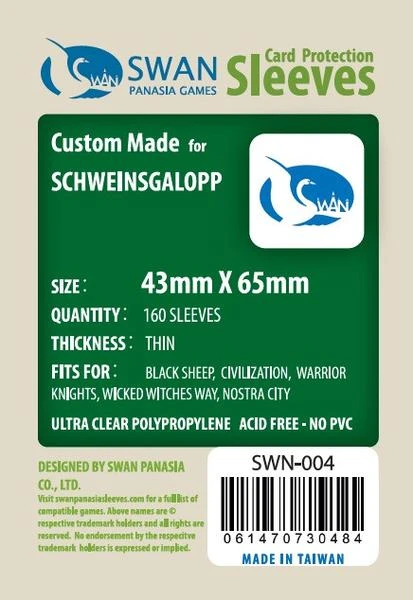 SWAN Sleeves - Card Sleeves (43 X 65 Mm) - 160 Pack, Thin Sleeves 1 SWAN Sleeves - Card Sleeves (43 X 65 Mm) - 160 Pack, Thin Sleeves