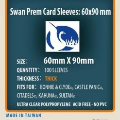 SWAN Sleeves - Card Sleeves (60 X 90 Mm) - 100 Pack, Thick Sleeves