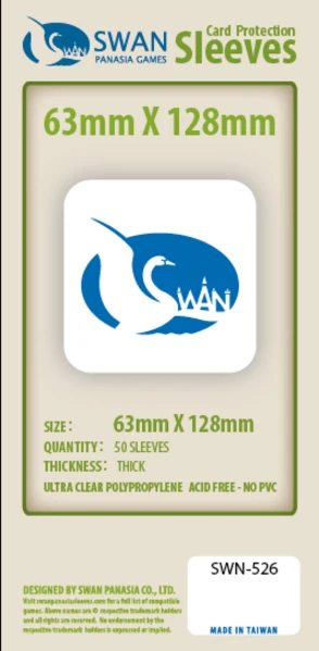 SWAN Sleeves - Card Sleeves (63 X 128 Mm) - 50 Pack, Thick Sleeves Jun 13-19, 2022 1 SWAN Sleeves - Card Sleeves (63 X 128 Mm) - 50 Pack, Thick Sleeves Jun 13-19, 2022