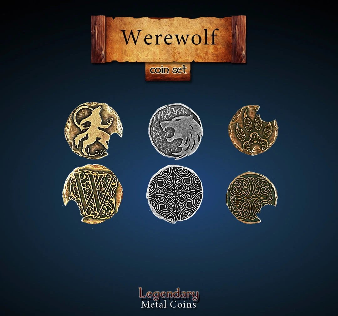 Drawlab Entertainment Legendary Metal Coins: Season 5 - Werewolf Coin Set (24 Pcs) 1 Drawlab Entertainment Legendary Metal Coins: Season 5 - Werewolf Coin Set (24 Pcs)
