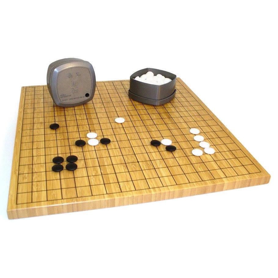 WorldWise Imports Board Games Go: Reversible Bamboo Board W 7mm Stones 1 WorldWise Imports Board Games Go: Reversible Bamboo Board W 7mm Stones